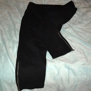 Black Gap leggings with zip ankle detail